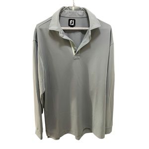 FootJoy (Titleist) Men’s Long-Sleeve Golf Shirt L - Light Grey, Lime, White